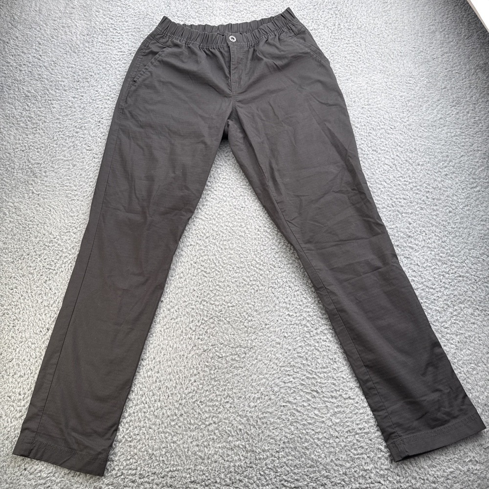 praNa Womens Pants 2 Gray Hiking Outdoor Elastic Waist Tapered